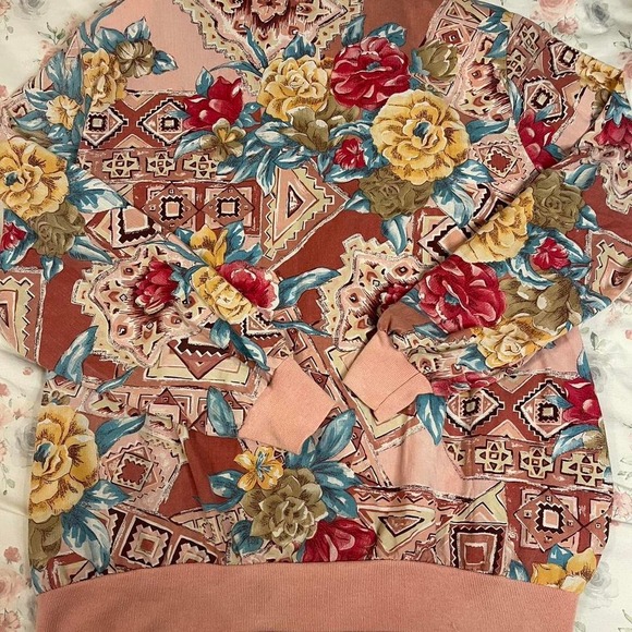 Vintage Blair Boutique Floral Zip Up Jacket Women's Size L Shoulder Pads 80s - Picture 5 of 5